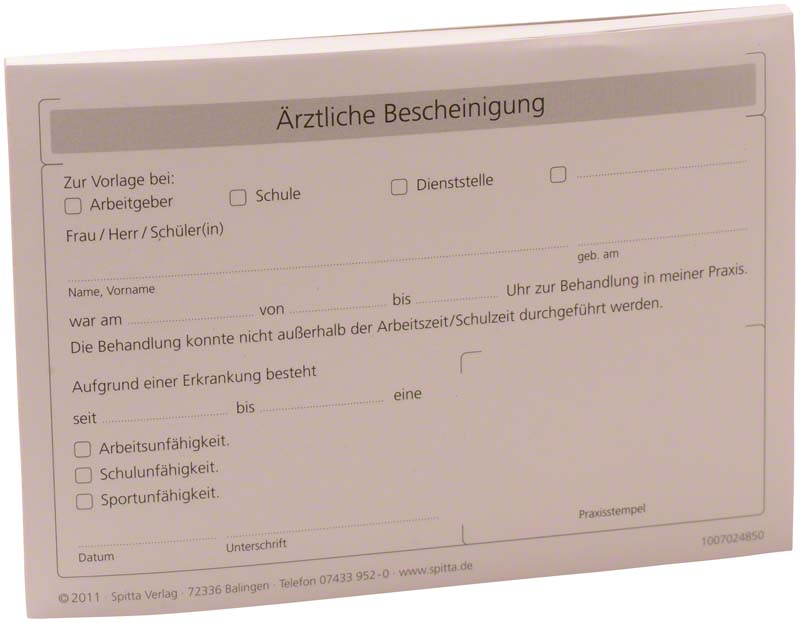 Ärztliche Bescheinigung