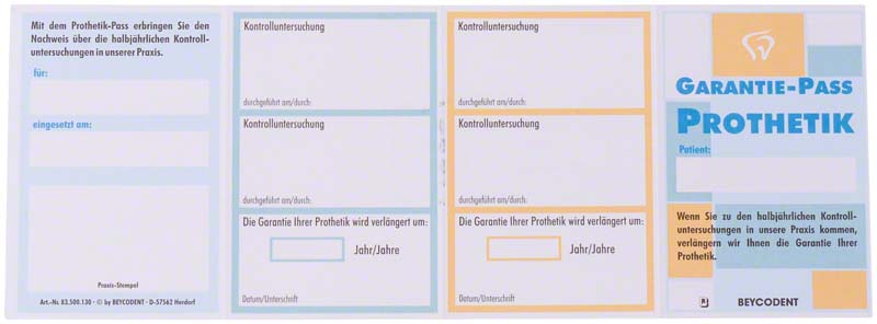 Garantiepass Prothetik