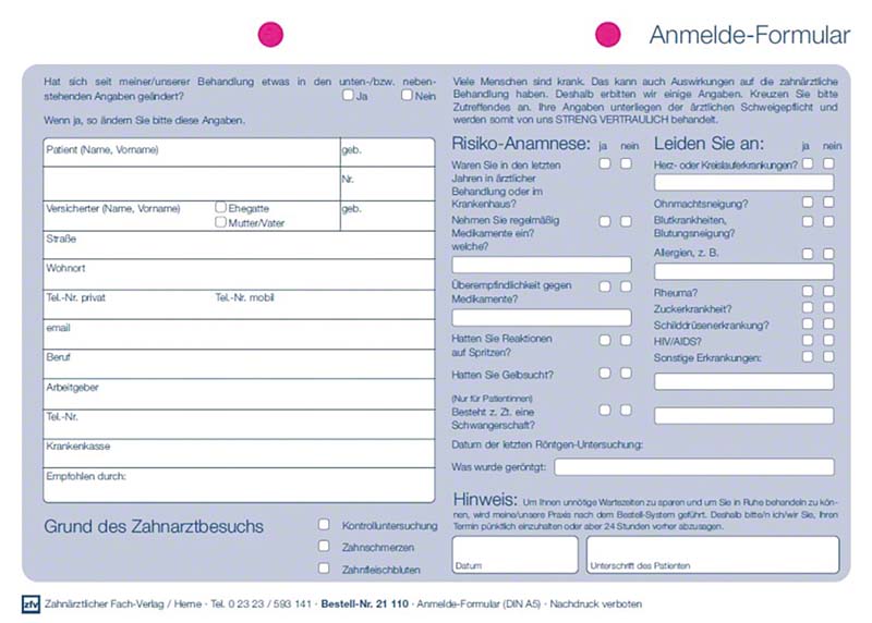 Anmelde Formular