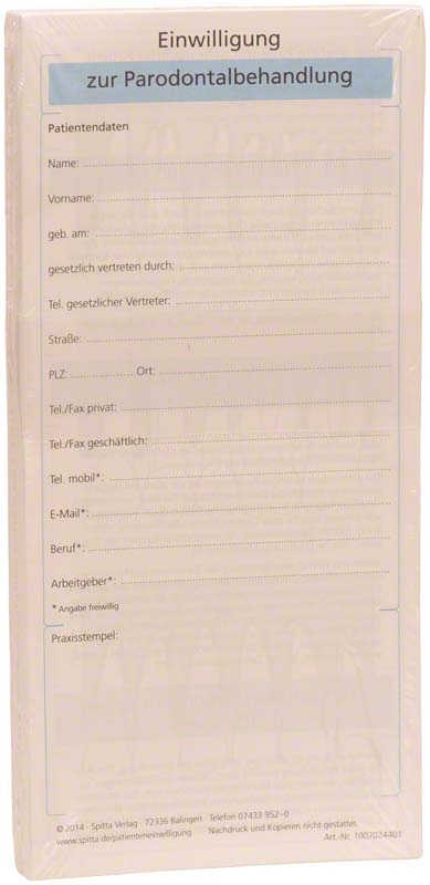 Einwilligung zur Parodontalbehandlung