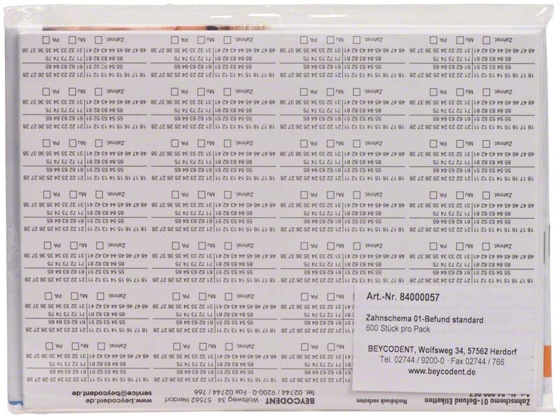 Zahnschema Befund