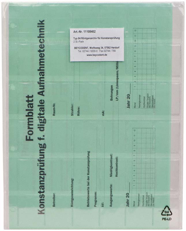 Zahnfilmarchiv Typ 8402