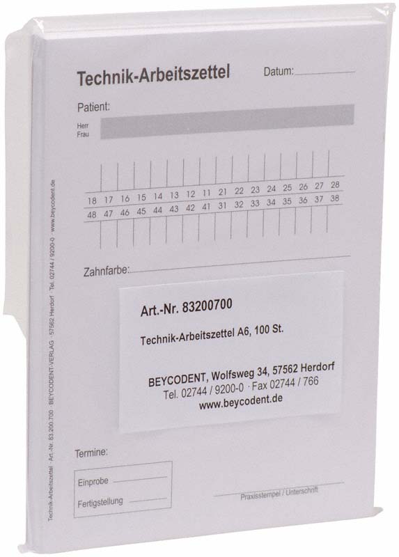 Technik-Arbeitszettel