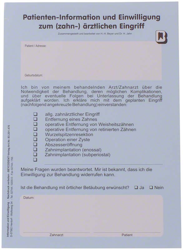 Patienten-Information und -Einwilligung
