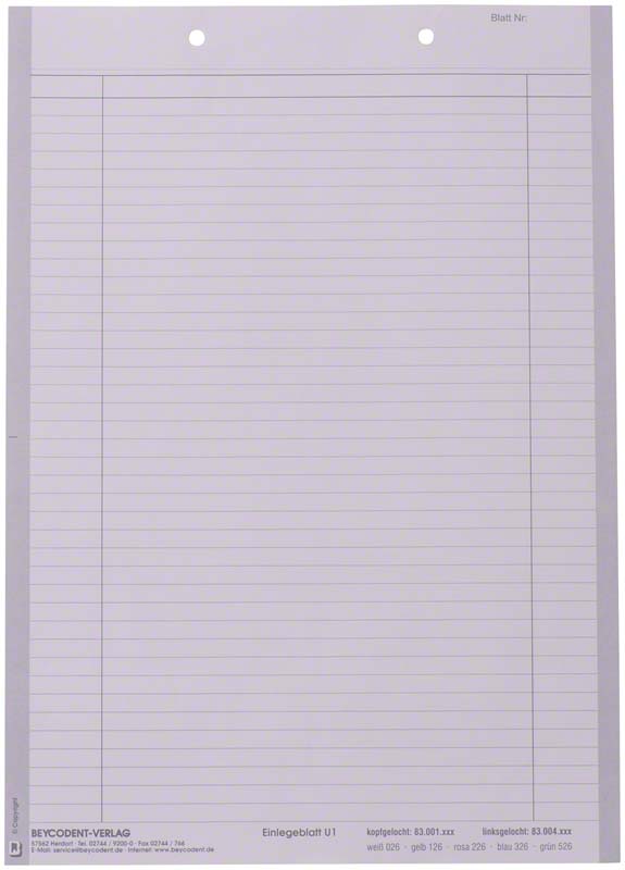 Einlegeblatt U1