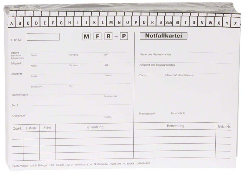 Notfallkartei 2-fach