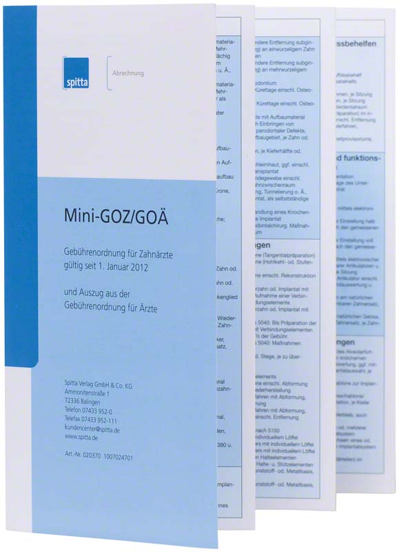 Abrechnungshilfe Mini-GOZ/GOÄ