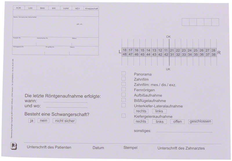 Röntgen-Überweisung