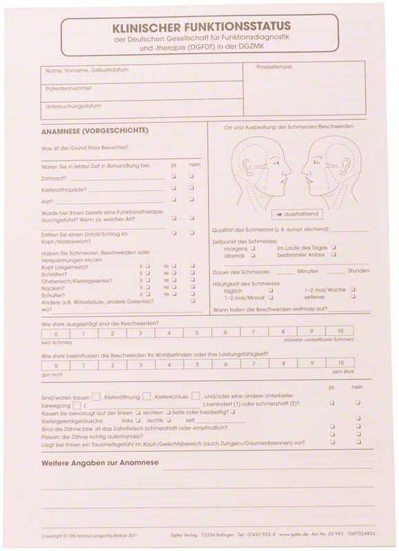 Erhebungsbogen Klinischer Funktionsstatus