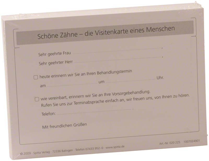 Recallkarte Erinnerung