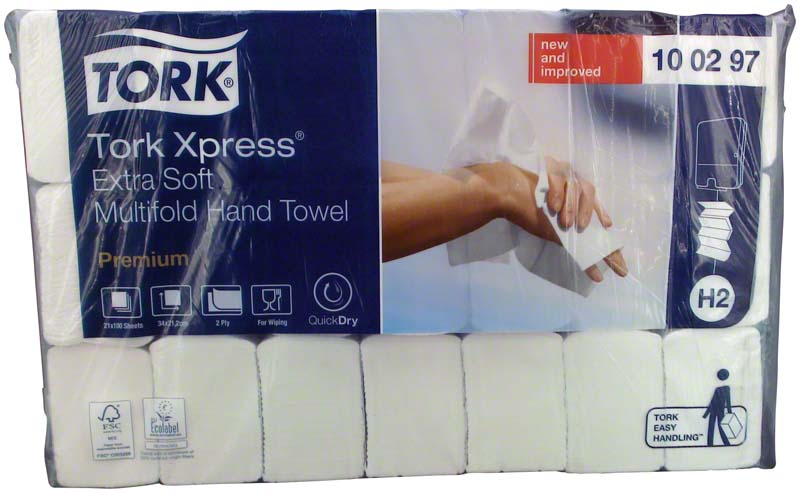 TORK® Xpress® extra weiche Multifold (Interfold) Handtücher H2 System